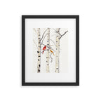 Birch Trees and Cardinal Framed Art Print Gallery Image 4