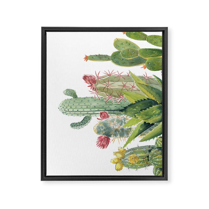 Cactus Watercolor Framed Canvas Print Gallery Image 1
