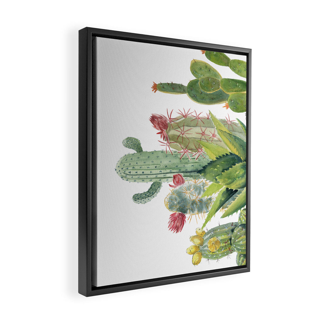 Cactus Watercolor Framed Canvas Print Gallery Image 2
