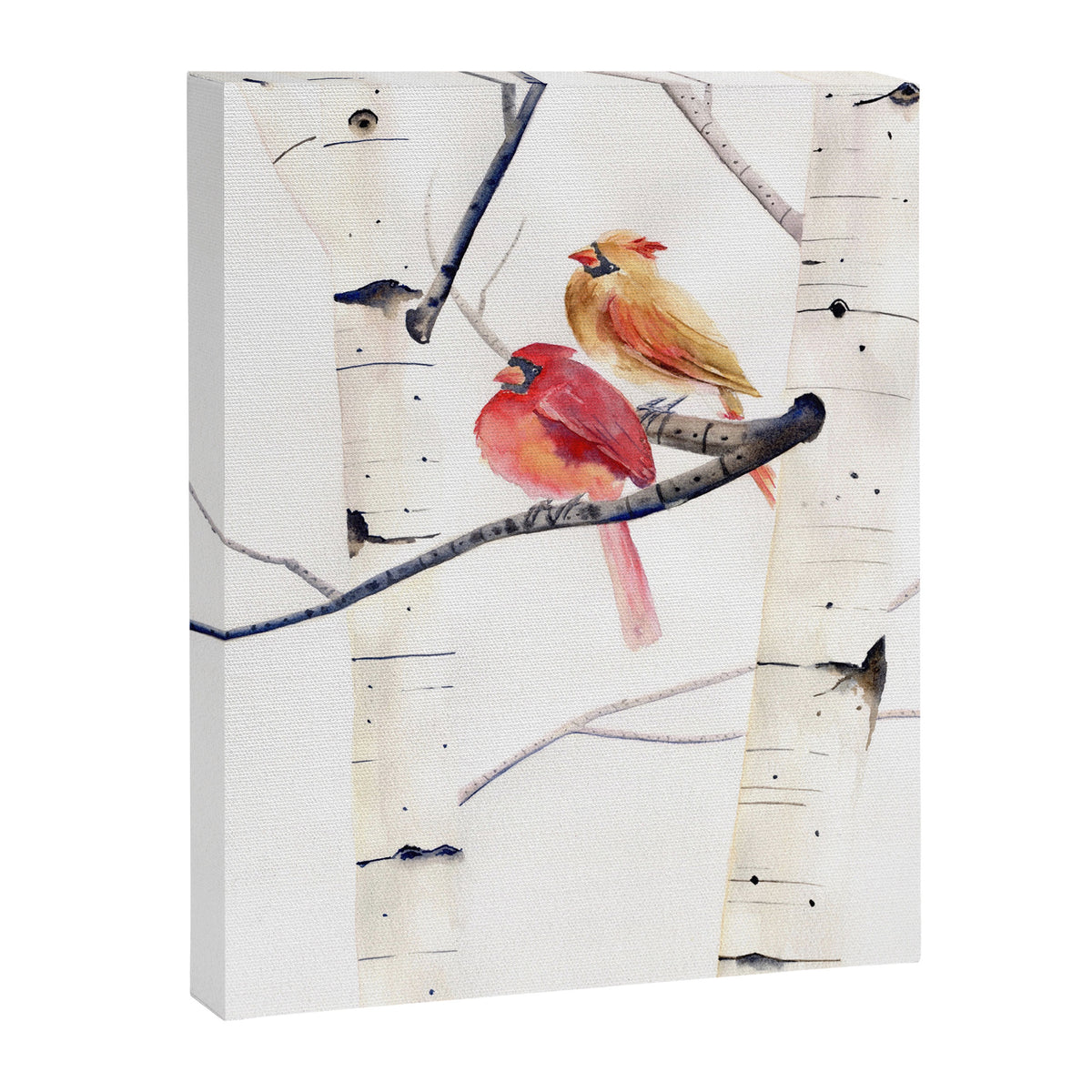 Cardinals and Birch Trees  Canvas Print Gallery Image 8