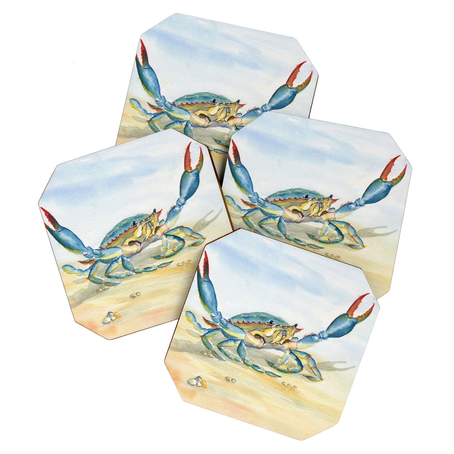 Colorful Blue Crab 2 Coaster Gallery Image 1