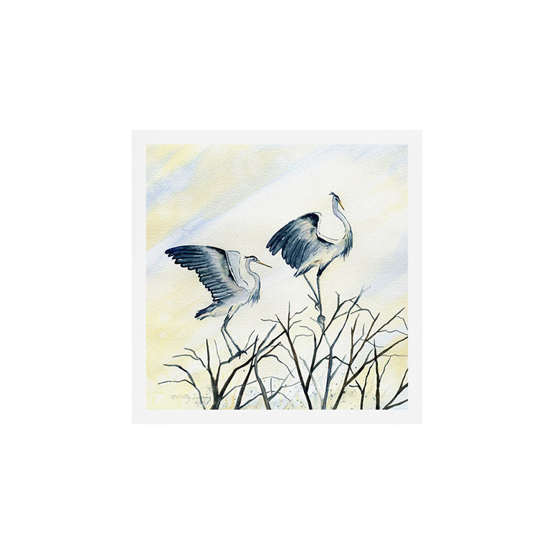 Couple of Great Blue Heron Art Print Gallery Image 1