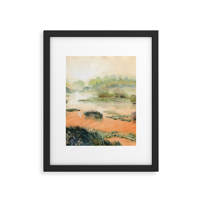 Egret On The Marsh Framed Art Print Gallery Image 1