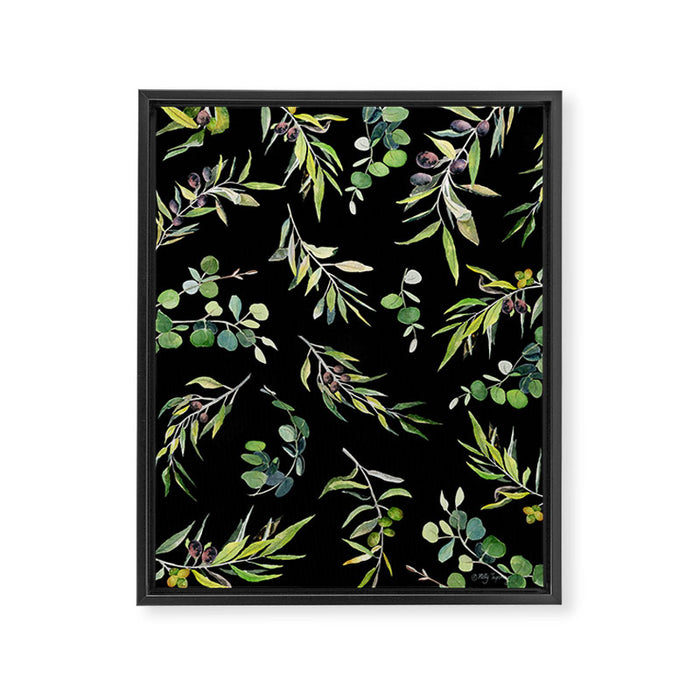 Eucalyptus and Olive Pattern  Framed Canvas Print Gallery Image 1