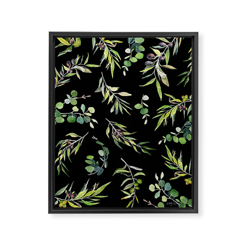 Eucalyptus and Olive Pattern  Framed Canvas Print Gallery Image 6