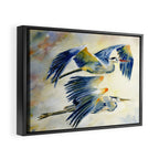 Flying Together - Great Blue Heron Framed Canvas Print Gallery Image 6