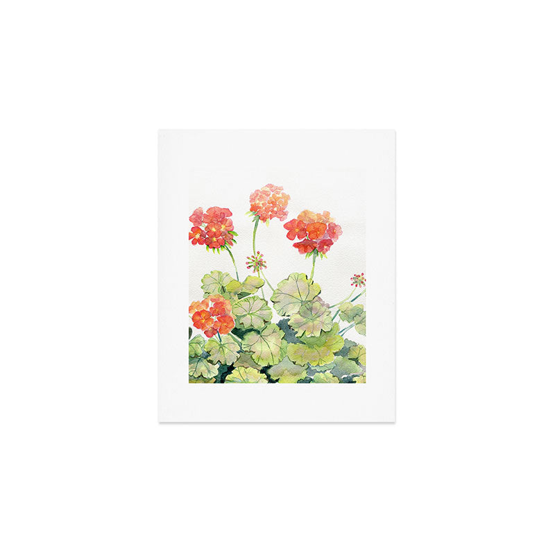 Geranium Watercolor  Art Print Gallery Image 1