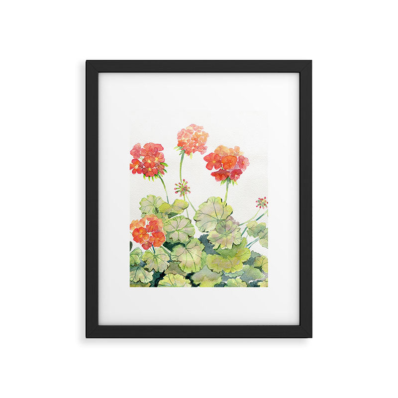 Geranium Watercolor  Framed Art Print Gallery Image 6