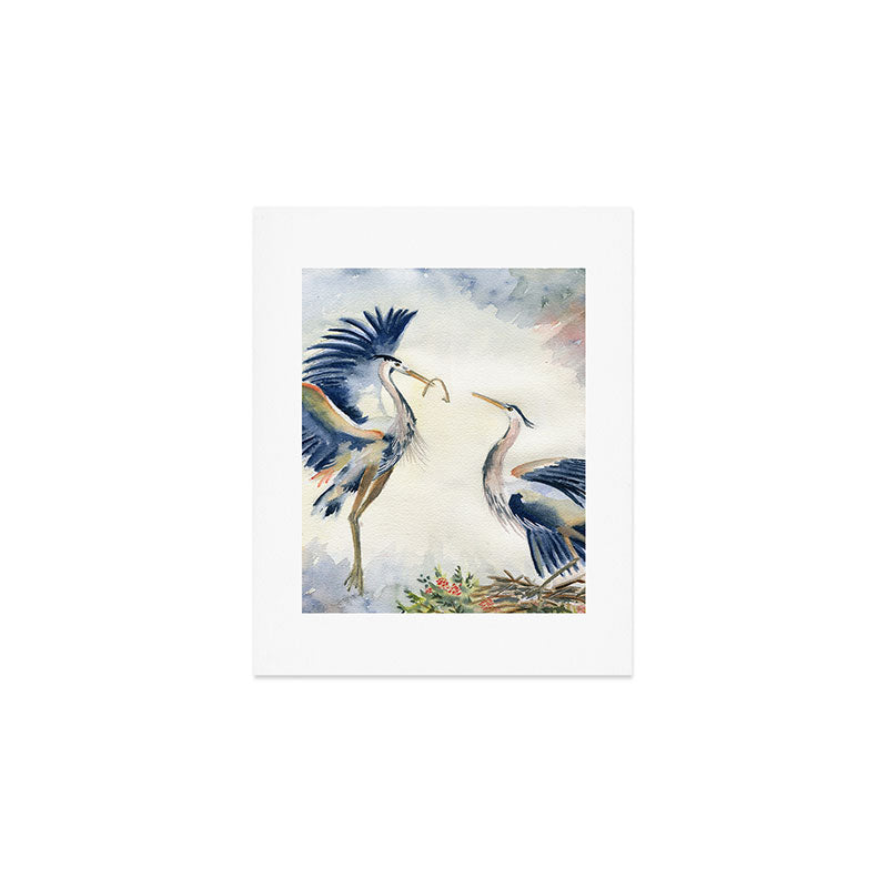 Great Blue Heron Couple Art Print Gallery Image 1