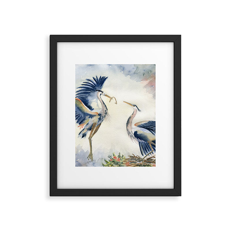 Great Blue Heron Couple Framed Art Print Gallery Image 4