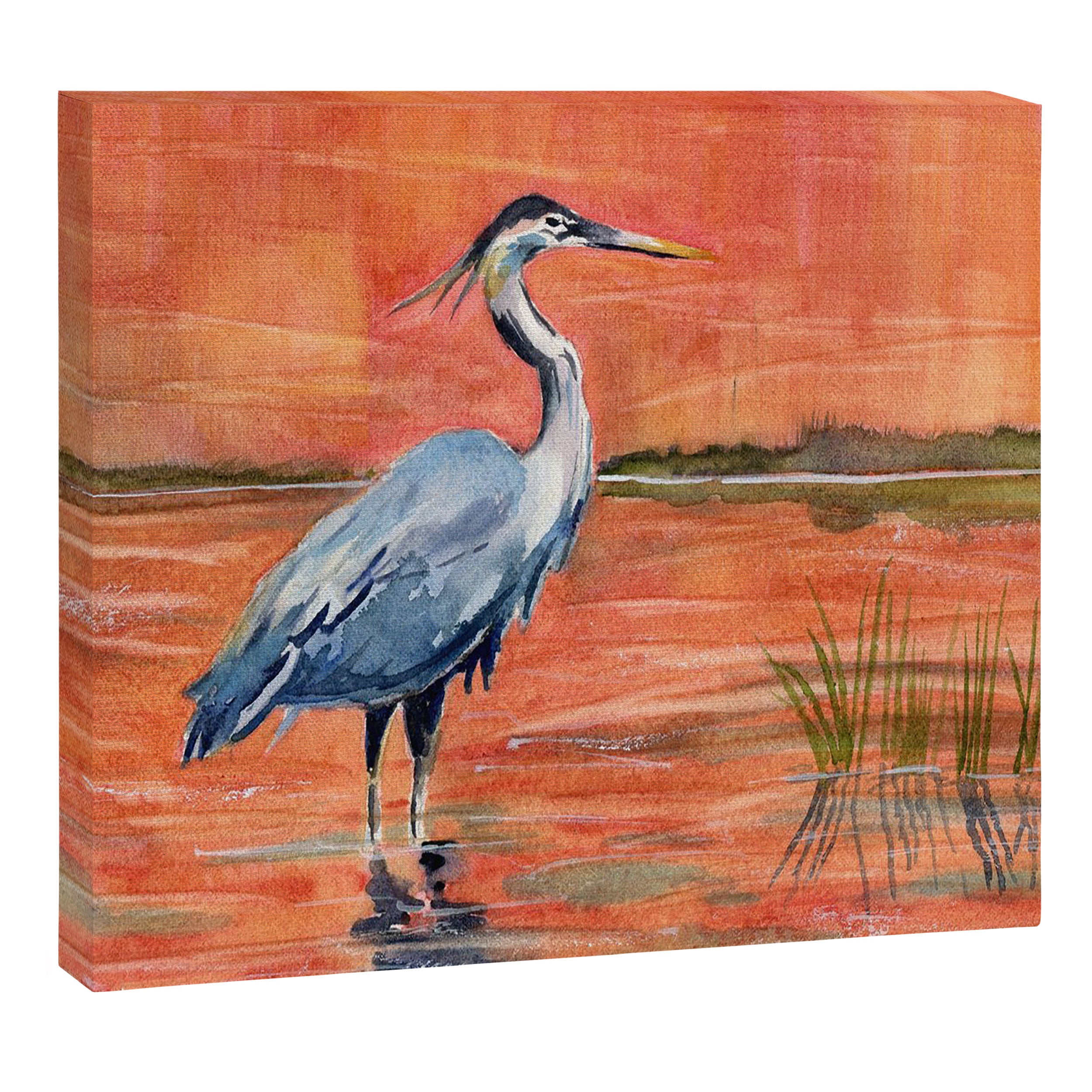 Great Blue Heron in Marsh Canvas Print Gallery Image 6