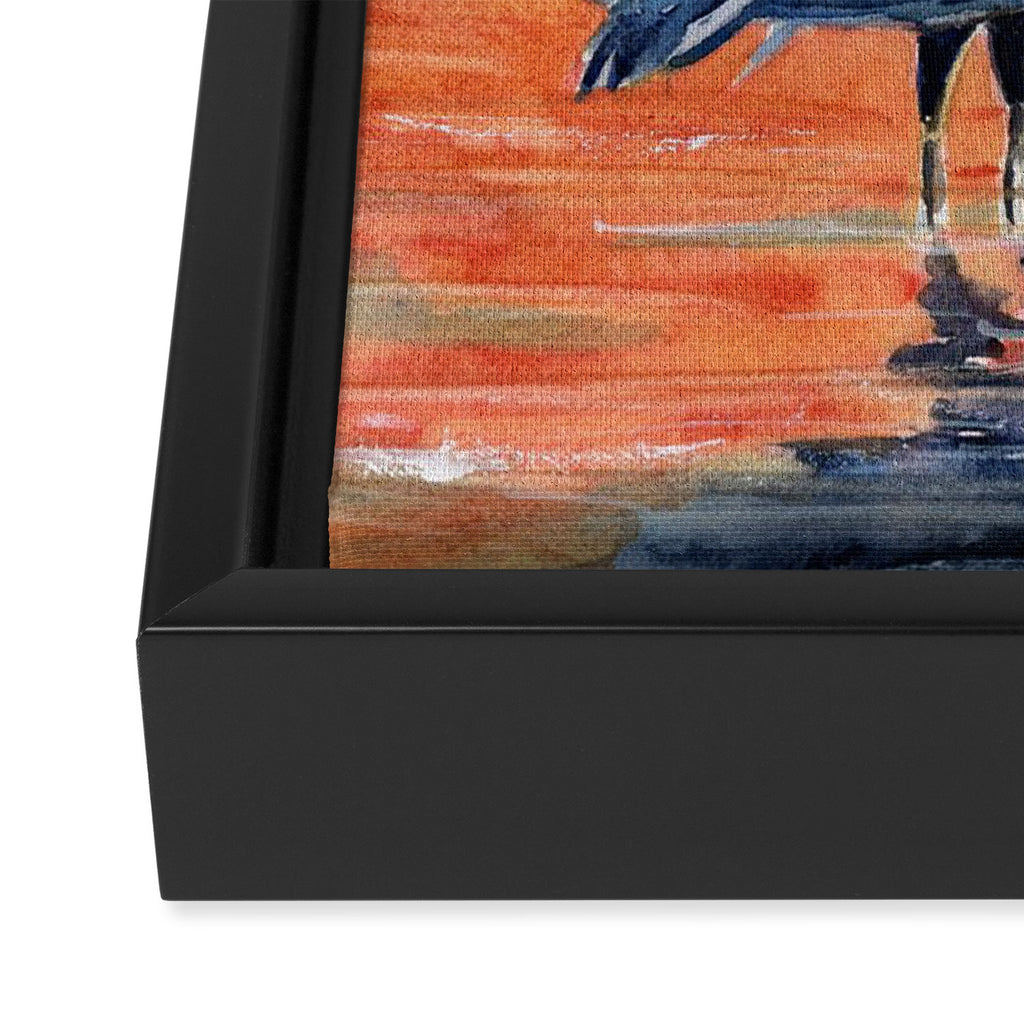 Great Blue Heron in Marsh Framed Canvas Print Gallery Image 3