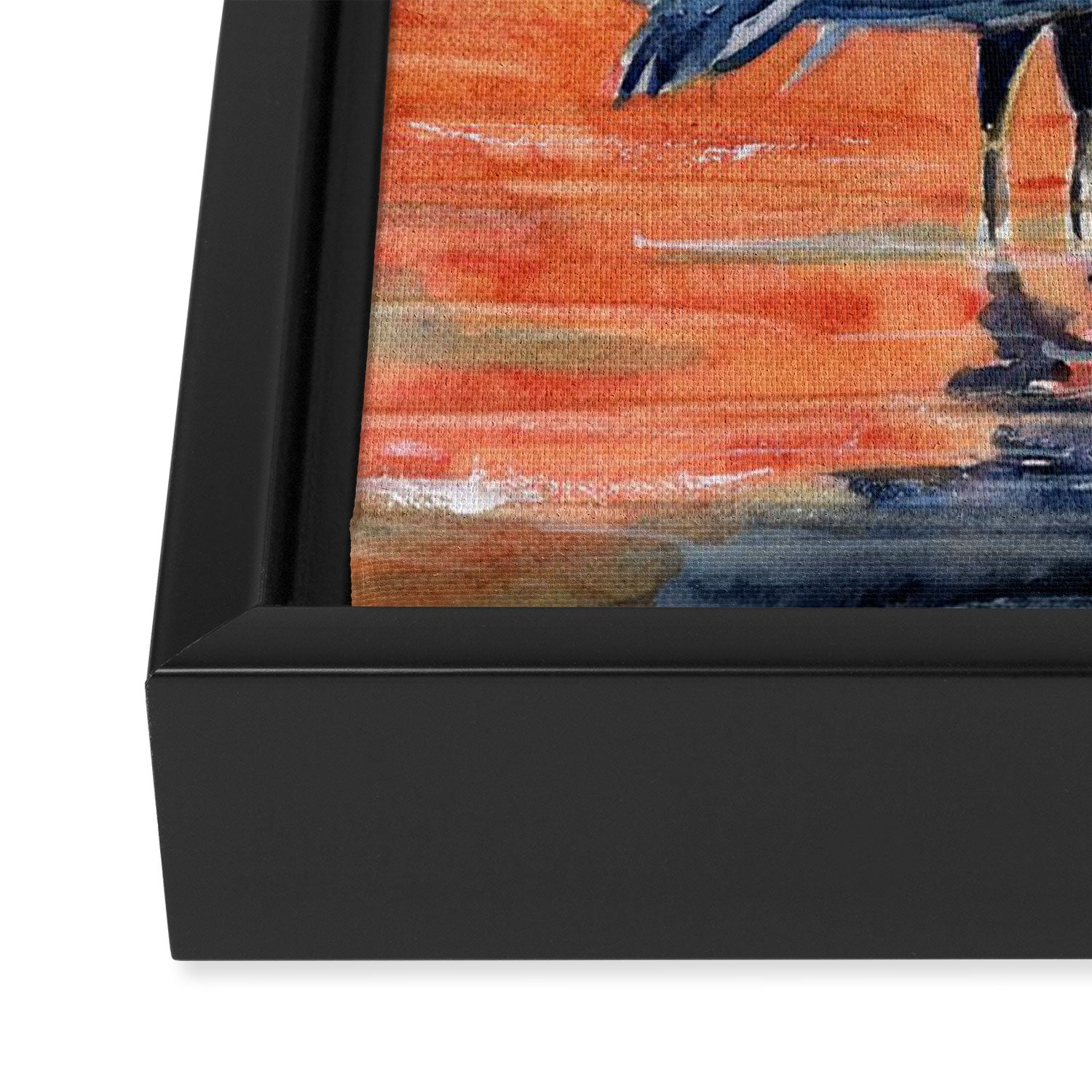 Great Blue Heron in Marsh Framed Canvas Print Gallery Image 3