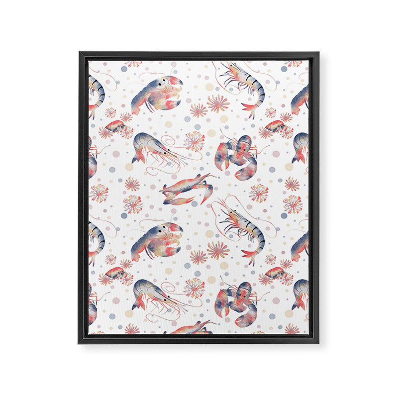 Happy Crustacean Pattern Framed Canvas Print Gallery Image 8