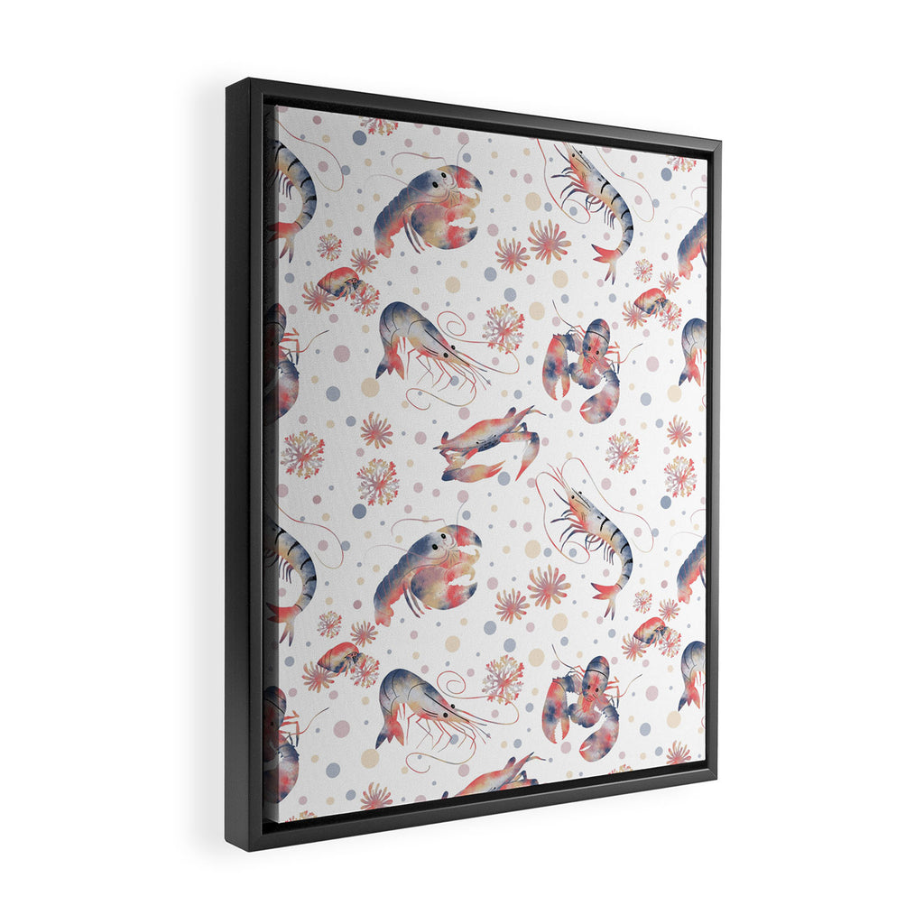 Happy Crustacean Pattern Framed Canvas Print Gallery Image 2