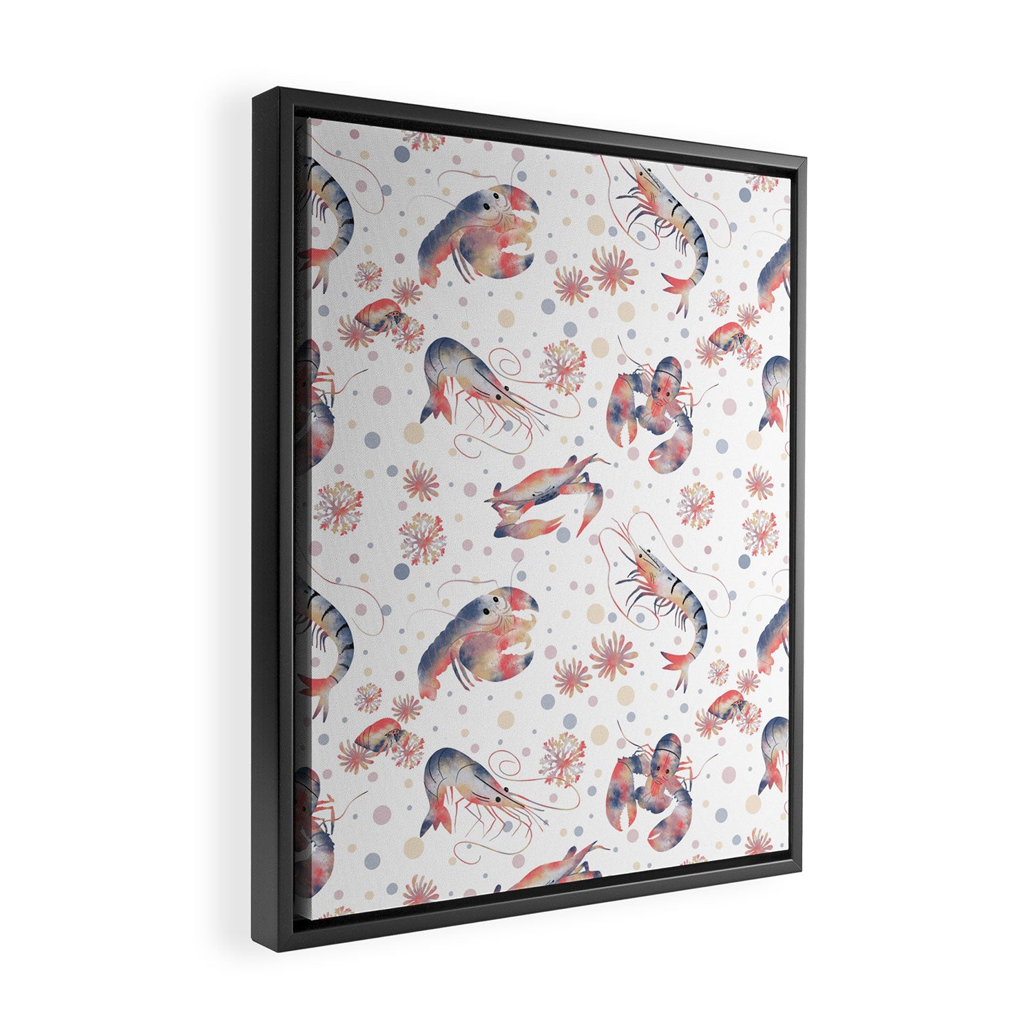Happy Crustacean Pattern Framed Canvas Print Gallery Image 2