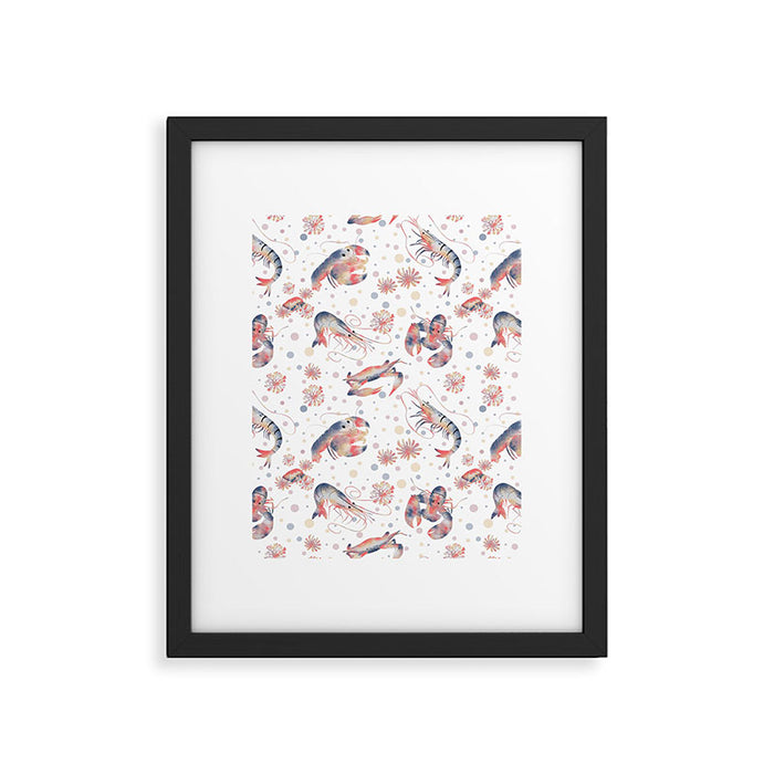 Happy Crustacean Pattern Framed Art Print Gallery Image 1