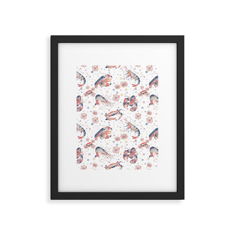 Happy Crustacean Pattern Framed Art Print Gallery Image 6
