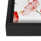 Hibiscus in White Framed Canvas Print Gallery Image 3
