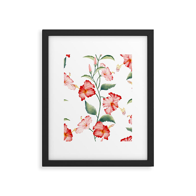 Hibiscus in White Framed Art Print Gallery Image 6