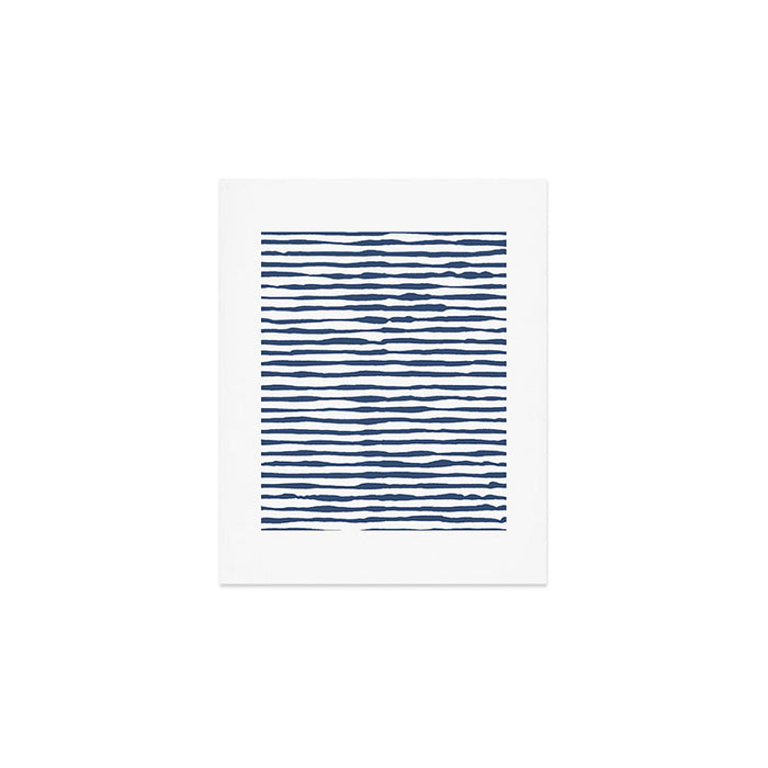 Indigo Blue Watercolor Horizontal Lines  Art Print Gallery Image 1