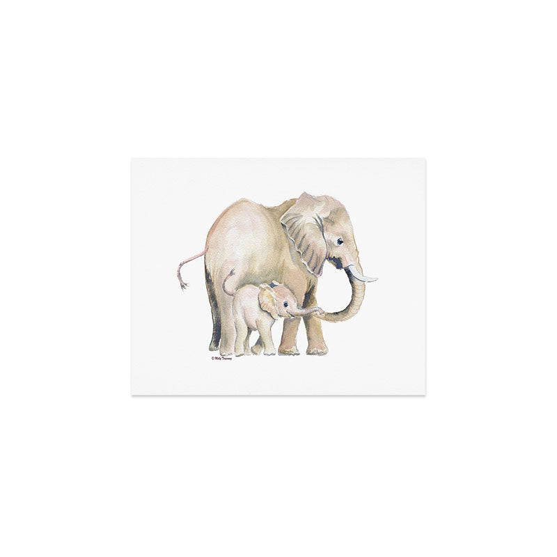 Mom and Baby Elephant 2 Art Print Gallery Image 1