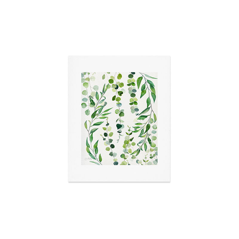 Nature Green Eucalyptus Leaves  Art Print Gallery Image 1