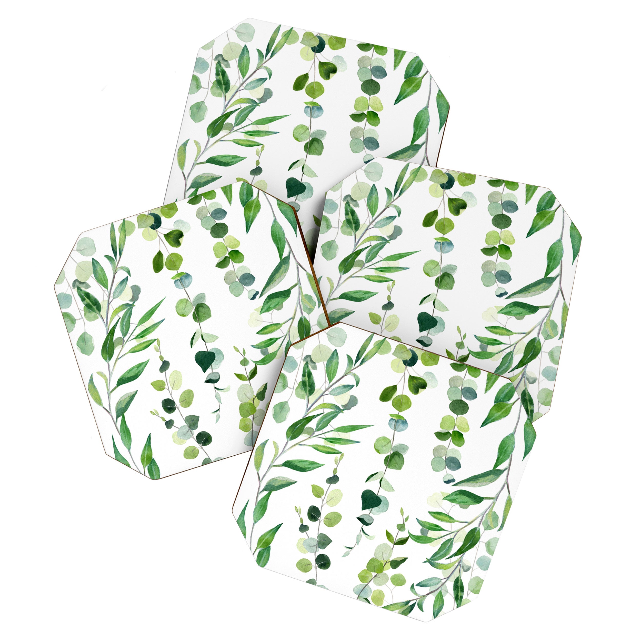 Nature Green Eucalyptus Leaves  Coaster Gallery Image 1