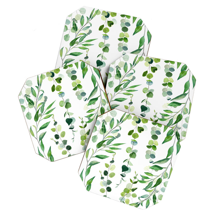 Nature Green Eucalyptus Leaves  Coaster Gallery Image 1
