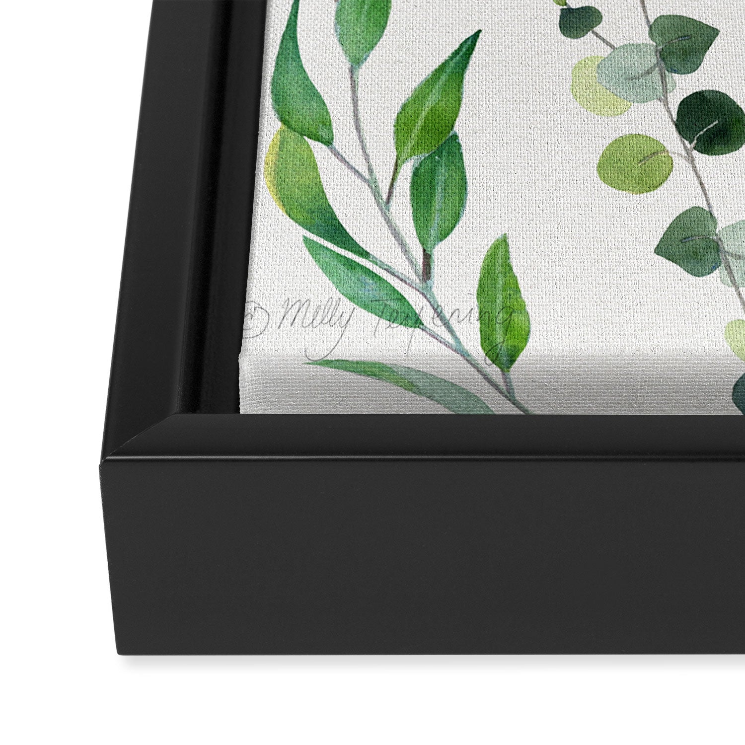 Nature Green Eucalyptus Leaves  Framed Canvas Print Gallery Image 3