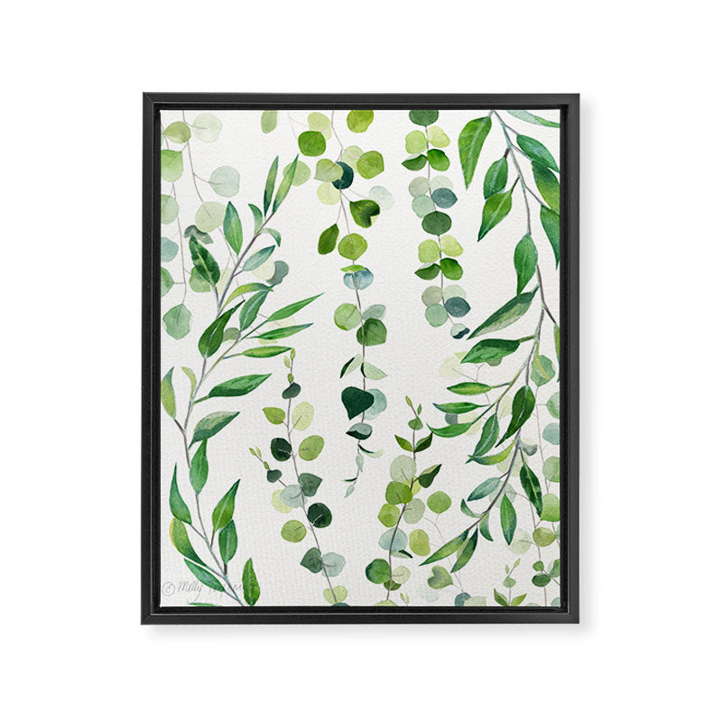 Nature Green Eucalyptus Leaves  Framed Canvas Print Gallery Image 6