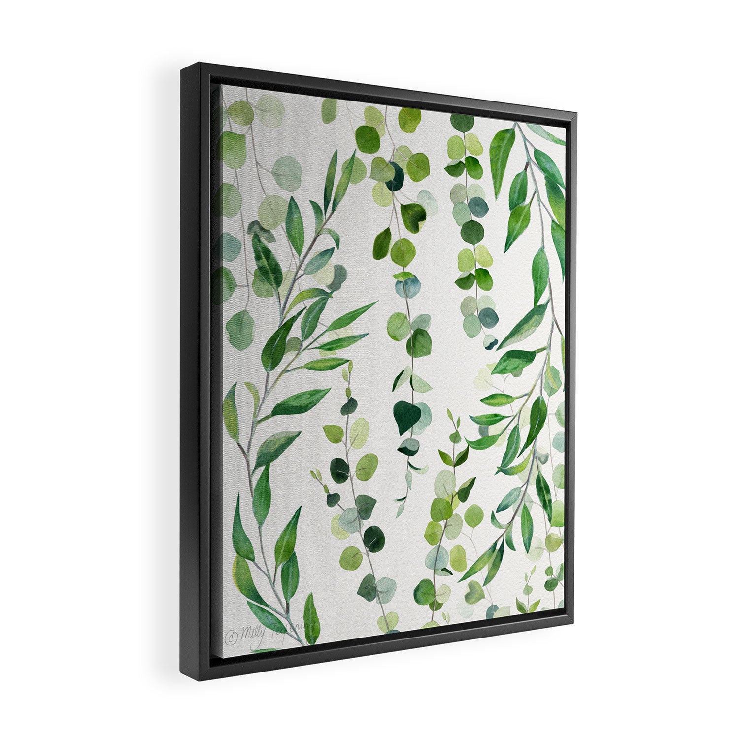 Nature Green Eucalyptus Leaves  Framed Canvas Print Gallery Image 2