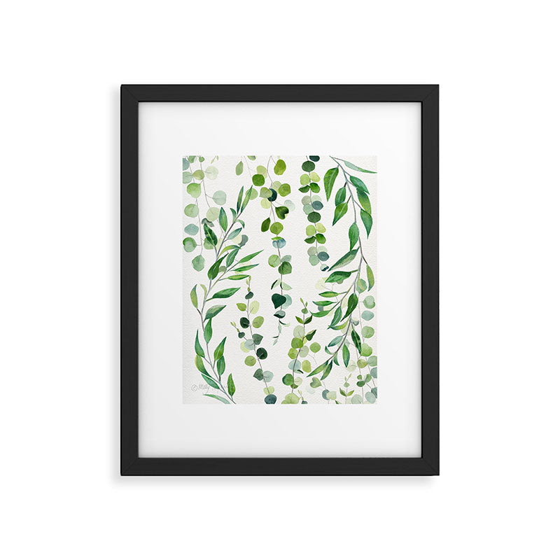 Nature Green Eucalyptus Leaves  Framed Art Print Gallery Image 4
