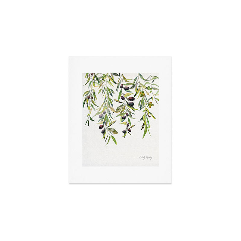 Olive Branch Watercolor  Art Print Gallery Image 1