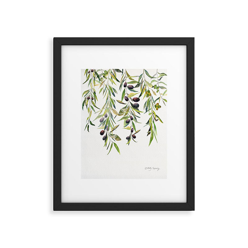Olive Branch Watercolor  Framed Art Print Gallery Image 5