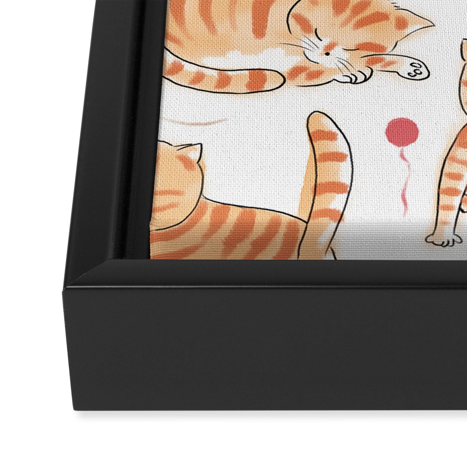 Orange Tabby Kitten Doodle  Framed Canvas Print Gallery Image 3