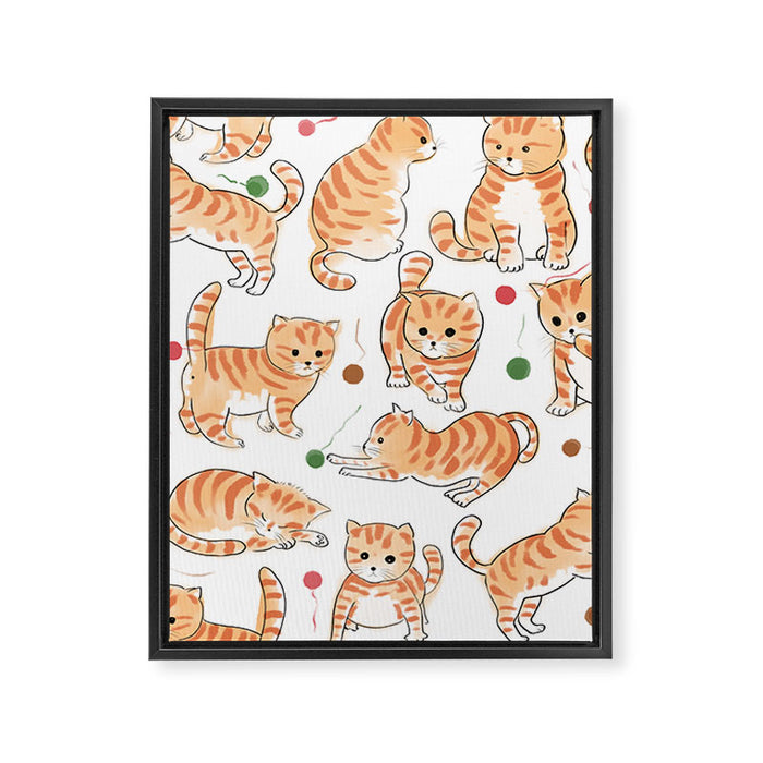 Orange Tabby Kitten Doodle  Framed Canvas Print Gallery Image 1