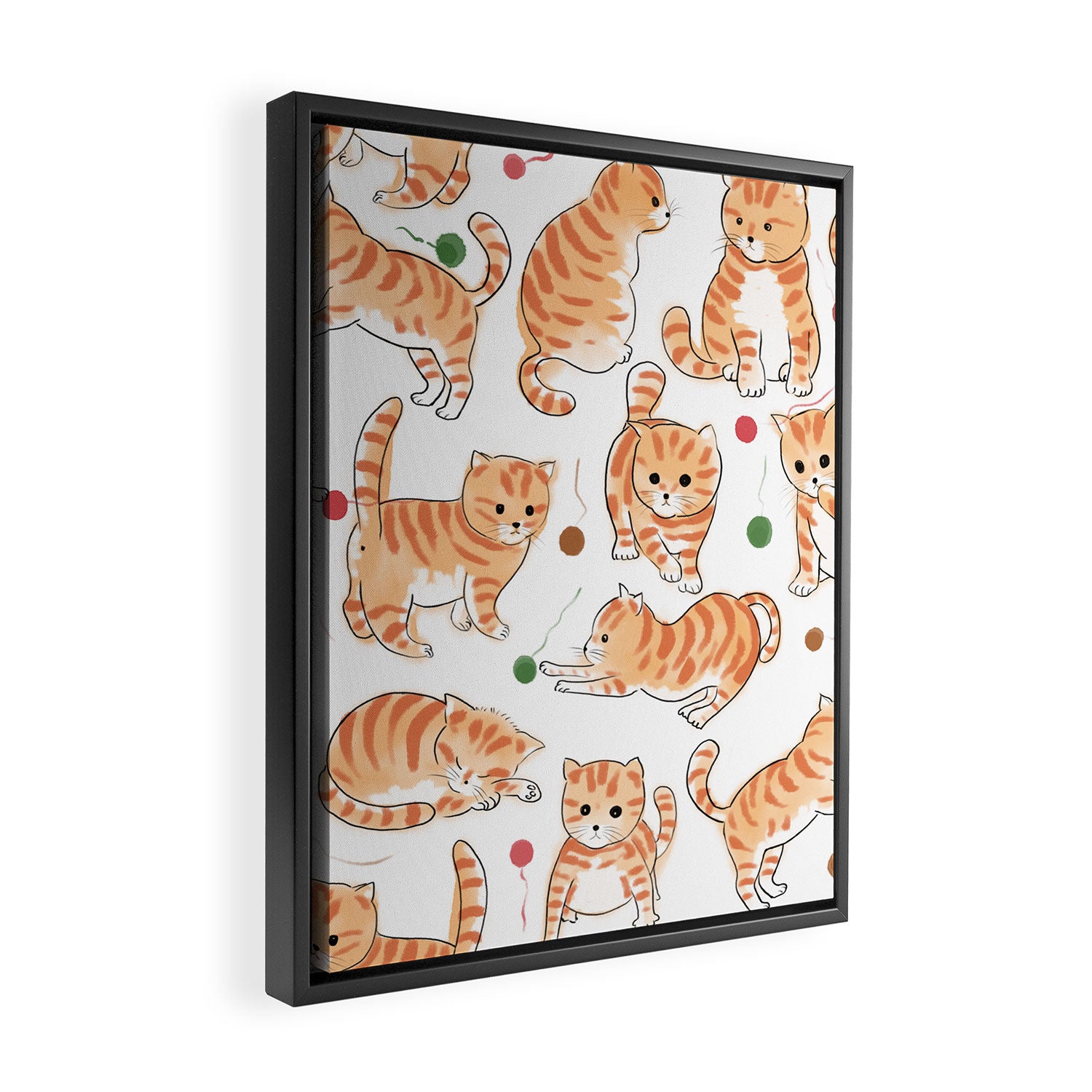 Orange Tabby Kitten Doodle  Framed Canvas Print Gallery Image 2