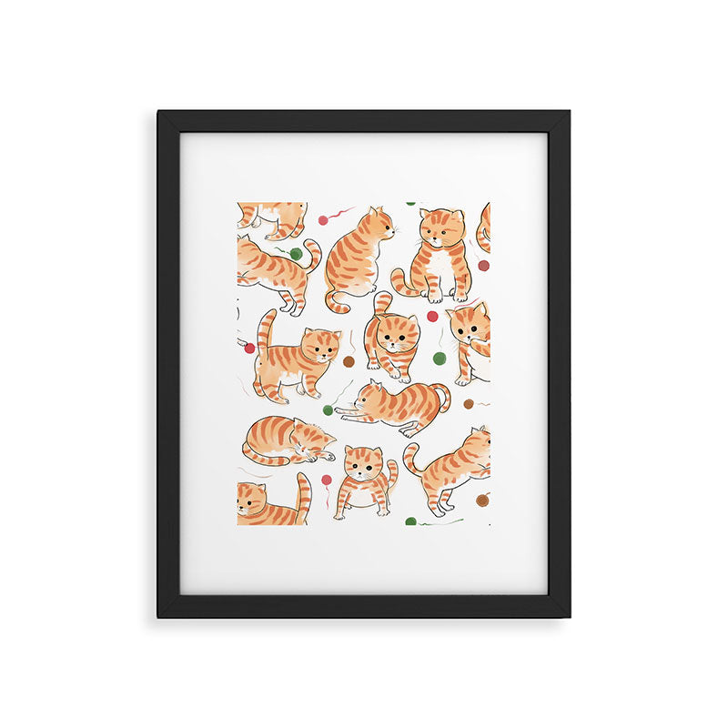 Orange Tabby Kitten Doodle  Framed Art Print Gallery Image 6