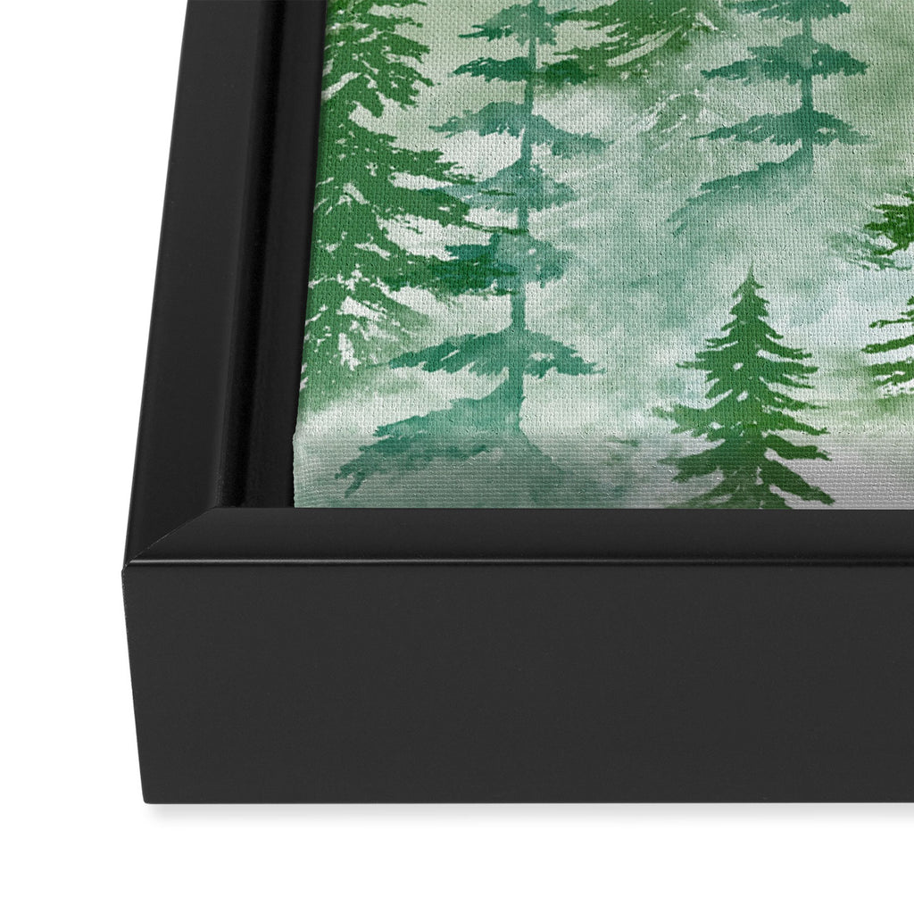 Pine Forest Blue Shade Framed Canvas Print Gallery Image 3
