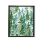 Pine Forest Blue Shade Framed Canvas Print Gallery Image 8