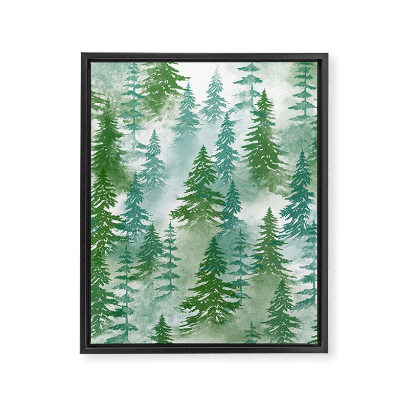 Pine Forest Blue Shade Framed Canvas Print Gallery Image 8