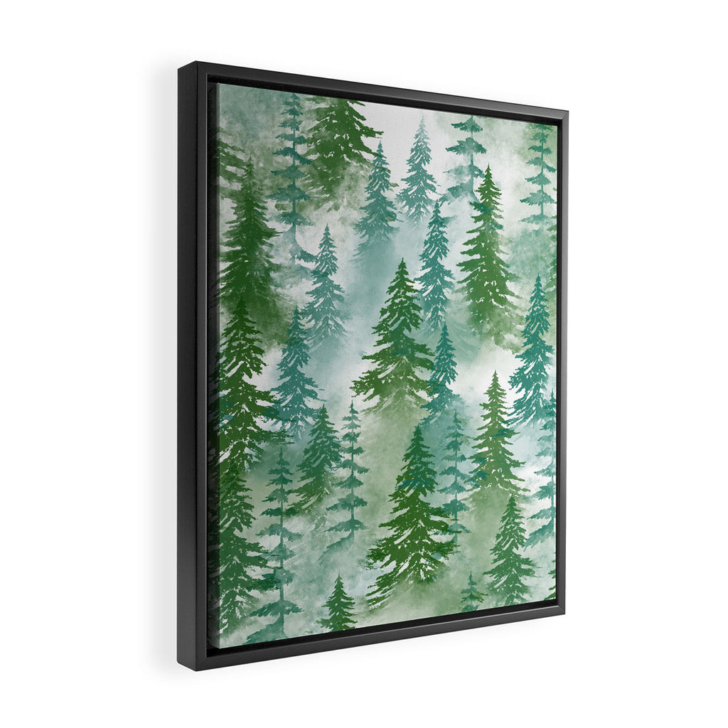 Pine Forest Blue Shade Framed Canvas Print Gallery Image 2