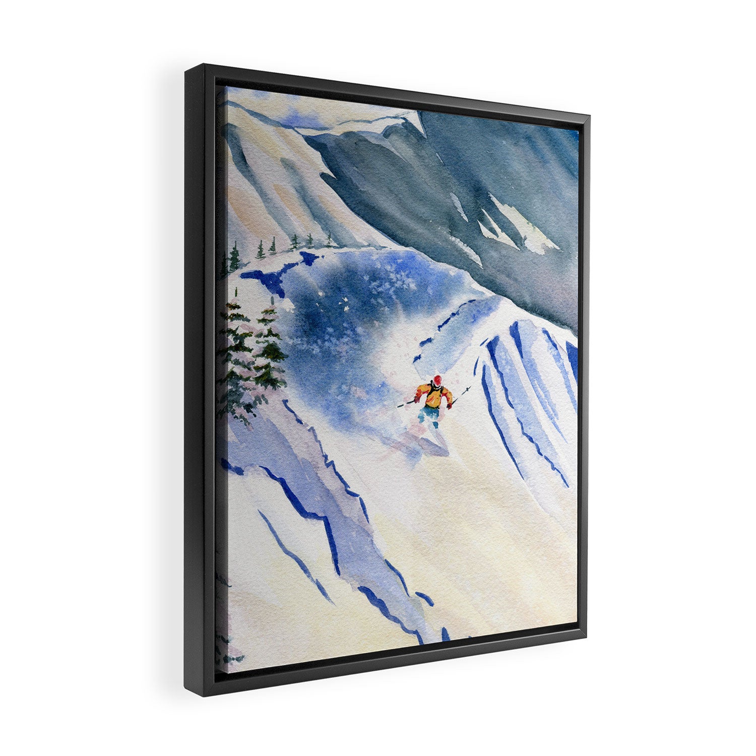 Powder Skiing 2 Framed Canvas Print Gallery Image 2