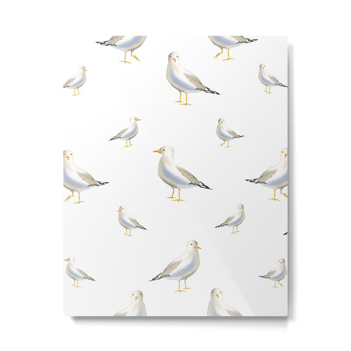 Seagull Watercolor White Background Metal Print Gallery Image 1
