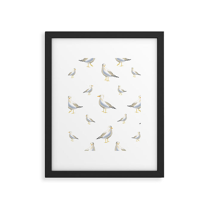 Seagull Watercolor White Background Framed Art Print Gallery Image 1
