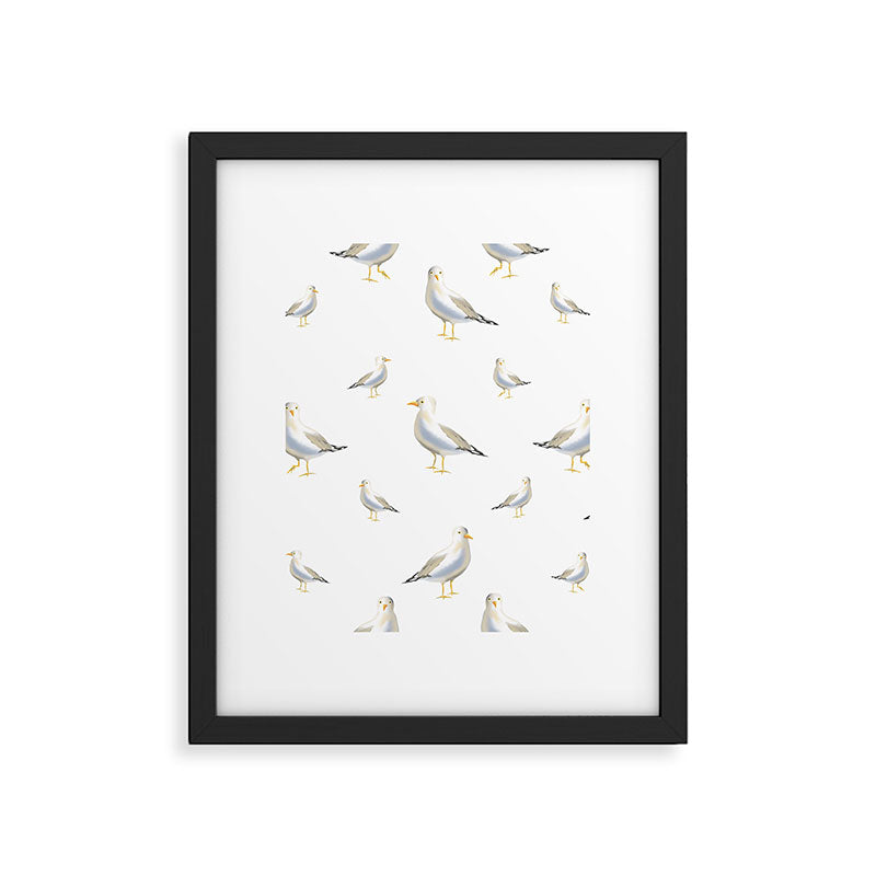 Seagull Watercolor White Background Framed Art Print Gallery Image 6