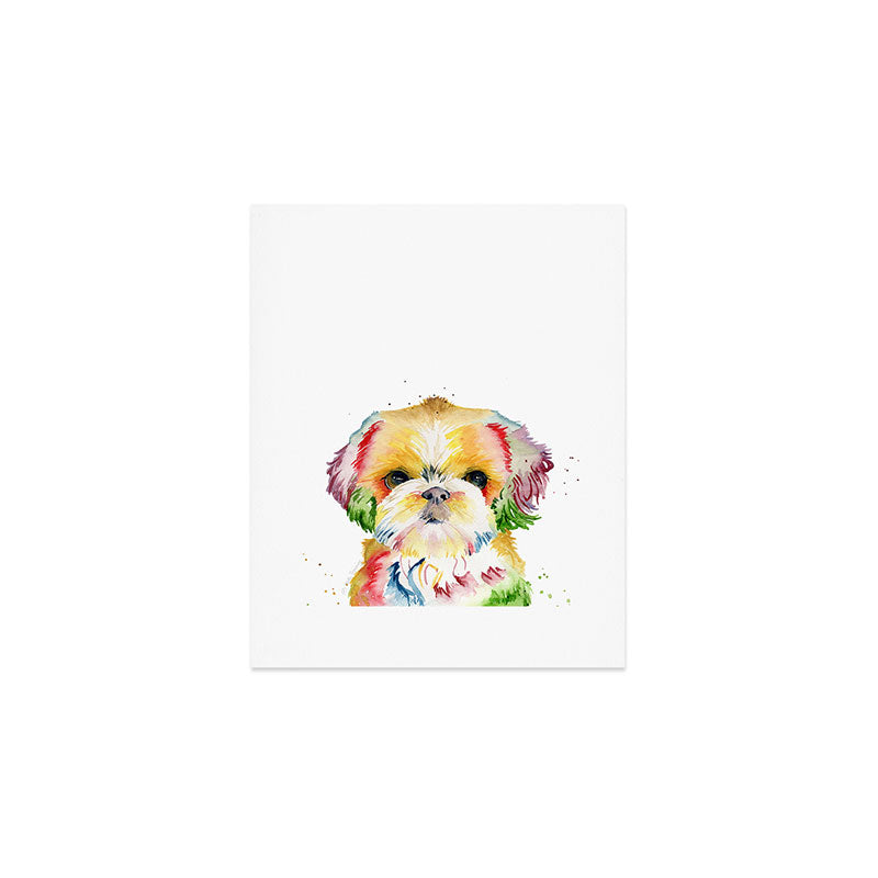 Shih Tzu Watercolor  Art Print Gallery Image 1