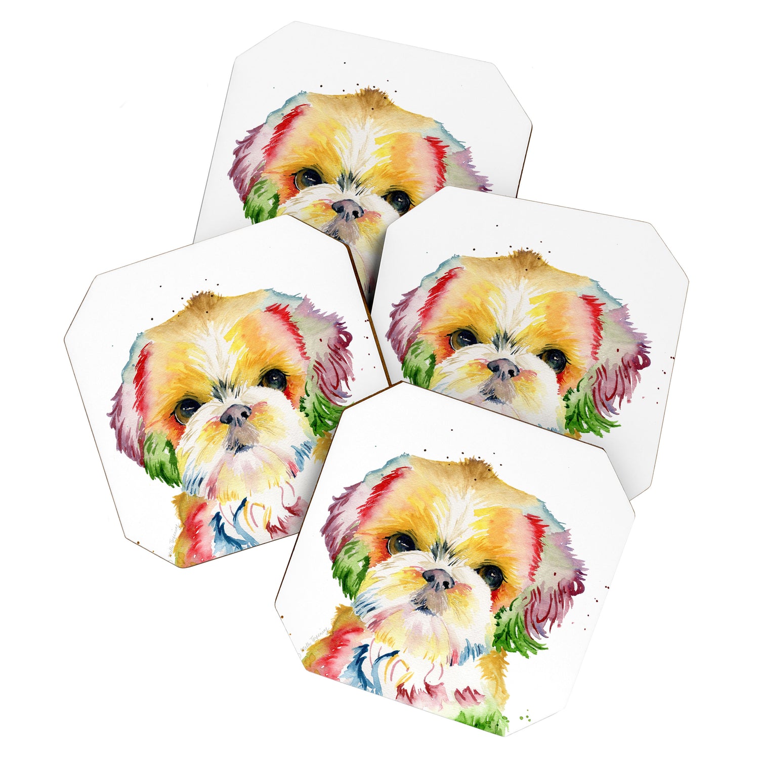 Shih Tzu Watercolor  Coaster Gallery Image 1