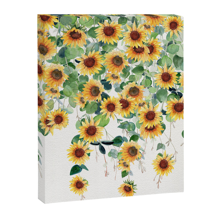 Sunflowers and Eucalyptus Garland  Canvas Print Gallery Image 1